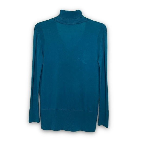 TOME Merino Wool Blend Cutout V-Neckline Turtleneck Ribbed Knit Trim Sweater M - Picture 4 of 8
